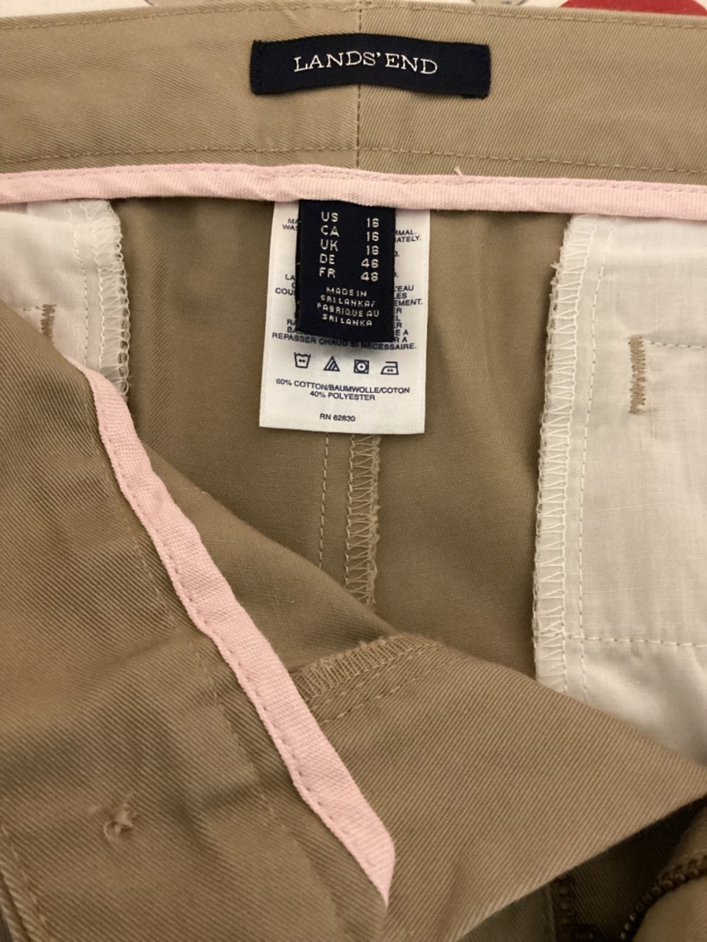 Lands End Womens Cuffed Chinos size L16